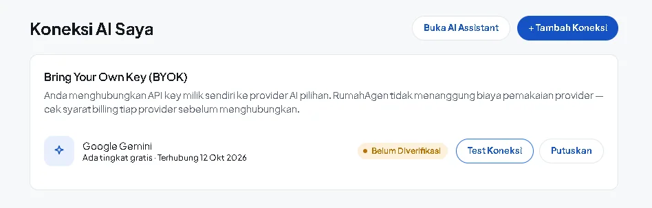 Tombol Test Koneksi
